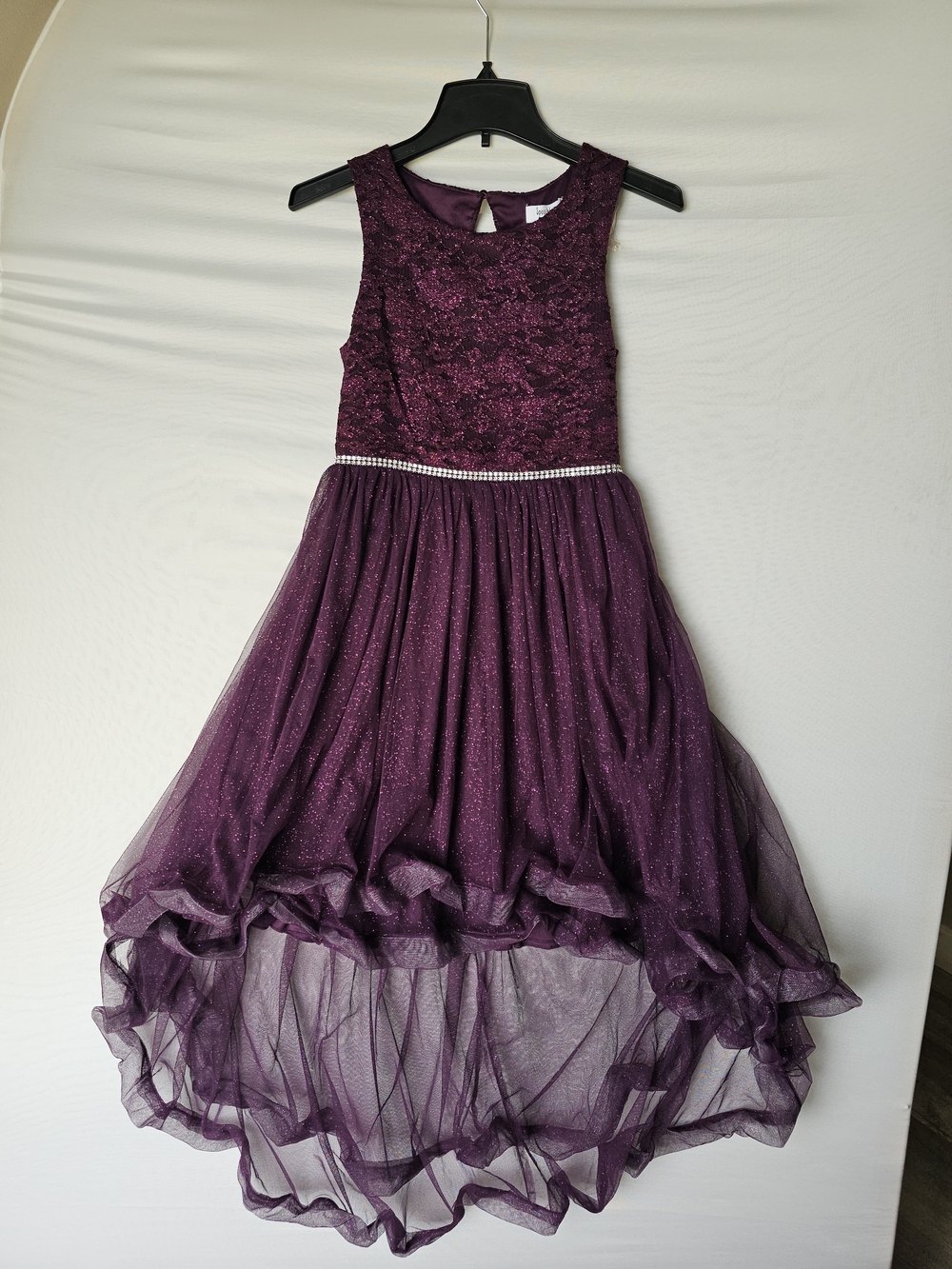 NWT Speechless Kids Purple Glitter Lace High-Low Party Dress Size 16